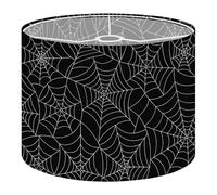 Round Drum Light Shade Web Continuous Trend Black White Design Large Lampshades for Ceiling Lights Table Floor Lamps Easy Assembly Replacement Lamp Shades Spider Fitter