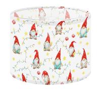 Round Drum Light Shade Whimsical Christmas Gnomes Twinkling Lights Stars Large Lampshades for Ceiling Lights Table Floor Lamps Easy Assembly Replacement Lamp Shades Spider Fitter