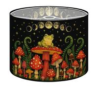 Round Drum Light Shade Whimsical Frog Mushroom Magical Stars Moons Large Lampshades for Ceiling Lights Table Floor Lamps Easy Assembly Replacement Lamp Shades Spider Fitter