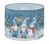 Round Drum Light Shade Whimsical Winter Gnomes Snowman Red Cardinals Large Lampshades for Ceiling Lights Table Floor Lamps Easy Assembly Replacement Lamp Shades Spider Fitter