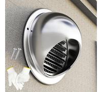 Round Dryer Vent Cover 304 Stainless Steel Exhaust Grille Louvered Vent with Screen Mesh Wall Mount Exhaust Vents Outlet 50mm 70mm 90mm 110mm 130mm 150mm 170mm 190mm 250mm(80MM/3.1INCH)