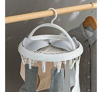 Round Drying Rack Clothes Round Clothes Hanger with Clips, Plastic Sock Dryer Hanger, Plastic Laundry with Clips 360 Degree Rotatable Clamp/Holder Drying for (#1)