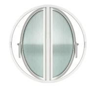 Round Dual Opening Ventilated Window 40 120 Casement with Aluminu & Tempered s Ideal for Bathroom & Kitchen Decor White 106 cm 41.7 in
