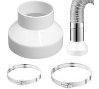Round Ducting Reducer 150mm to 100mm, 6 to 4 inch Duct Pipe Reduction Connector mit Stainless Hose Clips(91-114mm,141-165mm), Extractor Fan Reducer Joint Duct Pipe Connector Adaptor