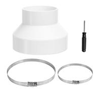 Round Ducting Reducer 150mm to 100mm Duct Reducer Ducting Reducer Pipe Connect with 2 Stainless Steel Hose Clips Circular Reducing Joint Duct Pipe Connector Adaptor for Extractor Fans Ventilation Duct