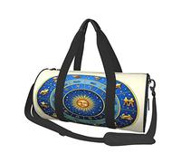 Round Duffel Bag Astrology Circle of The Zodiac Signs Horoscope Travel Bag Lightweight Hand Bag for Yoga