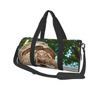 Round Duffel Bag Beach Laughing Turtle Seychelles Giant Tortoise Travel Bag Lightweight Hand Bag for Swim