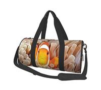 Round Duffel Bag Clown Fish Swimming in Tentacles Travel Bag Overnight Hand Bag for Swim