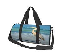 Round Duffel Bag Heron Sunny On Shore Travel Bag with Inner Pocket Hand Bag for Yoga