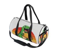 Round Duffel Sports Bag Lightweight with Inner Pocket Gym Bag for Men Women Duffle Bag for Travel Sports Vintage Dinosaur Eating Taco Funny Food Lover T-rex