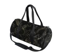 Round Duffel Sports Bag Lightweight with Inner Pocket Gym Bag for Men Women Duffle Bag for Travel Sports Old Slow Style Cobra Midnight Black Gold