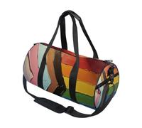 Round Duffel Sports Bag Lightweight with Inner Pocket Gym Bag for Men Women Duffle Bag for Travel Sports Progress Pride Flag Rainbow Flag