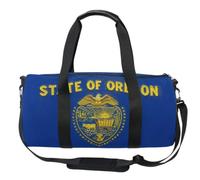 Round Duffel with Carry Strap for Men Women | Heavy Duty, Travel Sports, Oil Painting Flag Oregon