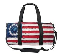 Round Duffel with Carry Strap for Men Women | Lightweight Polyester, Daily Travel, Betsy Ross Flag