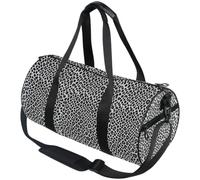 Round Duffel with Carry Strap for Men Women | Tear Proof Textile, Workout Fitness, Monochrome Fine Leopard Mark