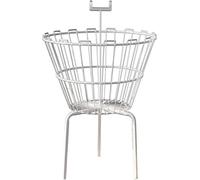Round Dump Bin Basket 55cm Diameter Wire Display Storage Bin for Retail Merchandising Easy Flat Pack Assembly 635mm High Includes Label Holder