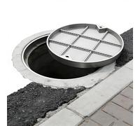 Round e Cover with Lifting Ring for Septic Tank 2.6 Ton Load Capaci Drain Cover & Base 90 x 5 cm/35.5 x 2 in Garden Installat