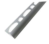Round Edge Tile Trims 8mm-10mm 2.5M Plastic PVC TMW Profiles (8 mm, Silver Matt)