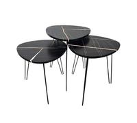 Round Egg Nesting Table Set Side End Coffee Tables Living Room Furniture
