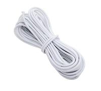 Round Elastic Cord 3mm 10m White - Strong Stretchy Elastic String & Shock Cord for Tent Poles, Camping, Coat Hems, Dolls, Journals, Hats - White Elastic for Sewing, Repairs, Crafts & Jewellery