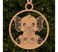 Round Elephant Bauble Hanging Ornament Christmas Tree Bauble Decoration
