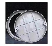 Round Embedded Manhole Lid, Invisible Sewage Basin Cover with Frame, Stainless Steel for Yard Lawn Driveway Pavement