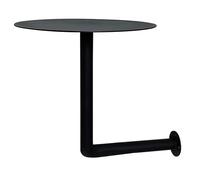 Round End Table Coffee Dining Table Modern Kitchen Table Black w/Wall-mounted L-Shape Bracket, Bar Table Metal Iron Pub Bistro Table Cocktail Table, Small Side Table for Living Room(40x40x45cm)