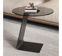 Round End Table, Modern Side Table, Decorative Nightstand, Metal Frame Coffee Table for Living Room, Bedroom, Balcony, 50x50cm (19.7x19.7in)