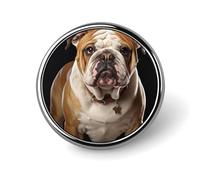 Round English-Bulldog Brooch Classic Mini Pin 1 Inch Aluminum Alloy Lapel Pin Personalized Button Badge for Backpack Hat Suit Jacket Clothing Decoration