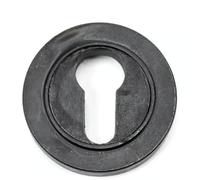 Round Euro Escutcheon, Solid Metal, Plain, 53x8mm, Slim Profile, for Euro Profile Cylinders, Internal and External Doors (External Beeswax)