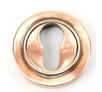 Round Euro Escutcheon, Solid Metal, Plain, 53x8mm, Slim Profile, for Euro Profile Cylinders, Internal and External Doors (Polished Bronze)