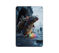 Round-eyed Mole Backpack (3) Retro Poster Metal Tin Sign Chic Art Retro Iron Painting Bar People Cave Cafe Family Garage Poster Wall Decoration 8x12inch(20x30cm)