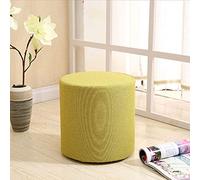 Round Fabric Ottoman Footstool Non-Slip Green Pouffe Wear-Resistant Solid Wood Sofa Stool for Bedroom & Living Room Stylish Home Décor Comfort & Functionality