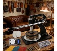 Round Fabric Sample Cutter, 100 Sqcm Hand Press Punching Kit & 2 Pads, Precision Leather Die Cutting Machine for Textile Testing
