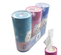 Round Facial Tissue for Car, 3pcs Pull-Out Tube Tissue Set | Cup Holder Cylinder Tube Easy to Pull Out Tissues for Hotel Use