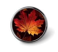 Round Fall Leaves Lapel Pin Metal Brooch Personalized Novelty Pin Cute Button Badge Safety Pin Fashion Jewelry Accessories Gift for Clothes Hat Backpack Bag