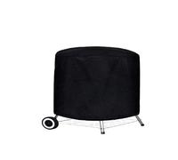 Round Fire Pit Cover Outdoor Black Waterproof BBQ Cover Heavy Duty Dust Protective Grill Fire Pit Stove Round Gas Charcoal Electric(71x56cm)