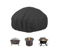 Round Fire Pit Cover - Oxford Fabric Waterproof, Patio Protector, Dustproof Shield | Robust 30 Inch BBQ Fire Bowl Cover with UV Resistant Coating and Drawstring Closure, All Weather Protection