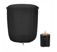 Round Fire Pits Cover, 24"D X 27"H, 210D Waterproof BBQ Cover Outdoor Dust Cover With Adjustable Buckle Strap For Garden Patio