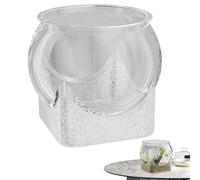 Round Fish Bowl | Clear Aquarium Fish Tank | Floral Container Centerpiece for Workplace Home Living Room Bathroom Desk Dorm