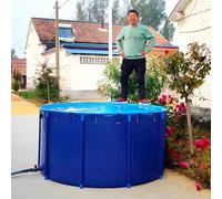 Round Fish Pond Tarpaulin with Shelf Above Ground Pool for Aquaculture Irrigation & Storage Easy to Install 6 * 1 Meters Durable Outdoor Water Garden