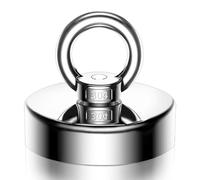 Round Fishing Magnets, 0-19kg Pulling Forces Strong Permanent Rare Earth Magnets, Powerful Round Neodymium Magnetic Hooks with Eyebolt for Kitchen Bedroom Magnetic Fishing Hoisting and Hang Items