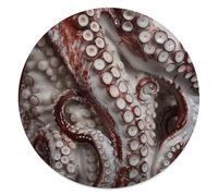 Round Flannel Blanket, Soft Fuzzy Anti-Pill 59 Inch Throw Blanket, Winter Bath Towel Octopus Tentacles Pictures Yoga Mat for Bed, Couch & Outdoor Picnic - 300 GSM