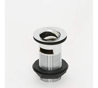 Round Flip Top Slotted Basin Sink Waste Swivel Plug | Chrome Plated Solid Brass | G 1 1/4" BSP | Tail 90 mm