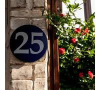 Round Floating Engraved House Number Signs/Plaques for Outdoor Walls