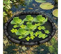 Round Floating Flora Fish Barrier, Water Floating Pond Planter Corral Island Landscape Planting Protector Fine Mesh With Lifting Ring,Water Features Ponds Decoration & ProtectPond From Birds (23inch)