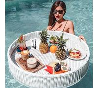 Round Floating Serving Tray for Adults - Ideal Pool Floats for Spas Parties & Sandbars Perfect for Serving Drin Brunch & Food on Water