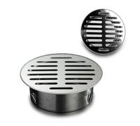 Round Floor Drain,304 Stainless Steel Snap In Floor Drain Shower Drain Cover Grate Cover, Stainless Steel Round Grid Strainer COver, For Bathroom, Kitchen, Washroom, Patios(201 material,85mm(3.3in))
