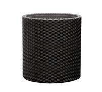 Round Flower Pot Planter 36cm Keter Rattan Style Indoor Outdoor Drain Hole Plug