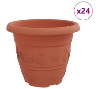 Round Flower Pot Plastic Planter Modern Indoor Outdoor Garden Decor Box vidaXL